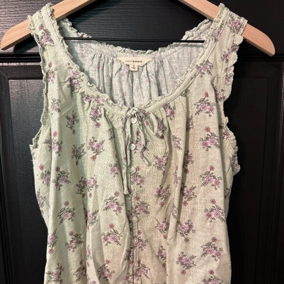 Lucky Brand Tops - NWOT Lucky Brand Floral Green Pink Tank Large